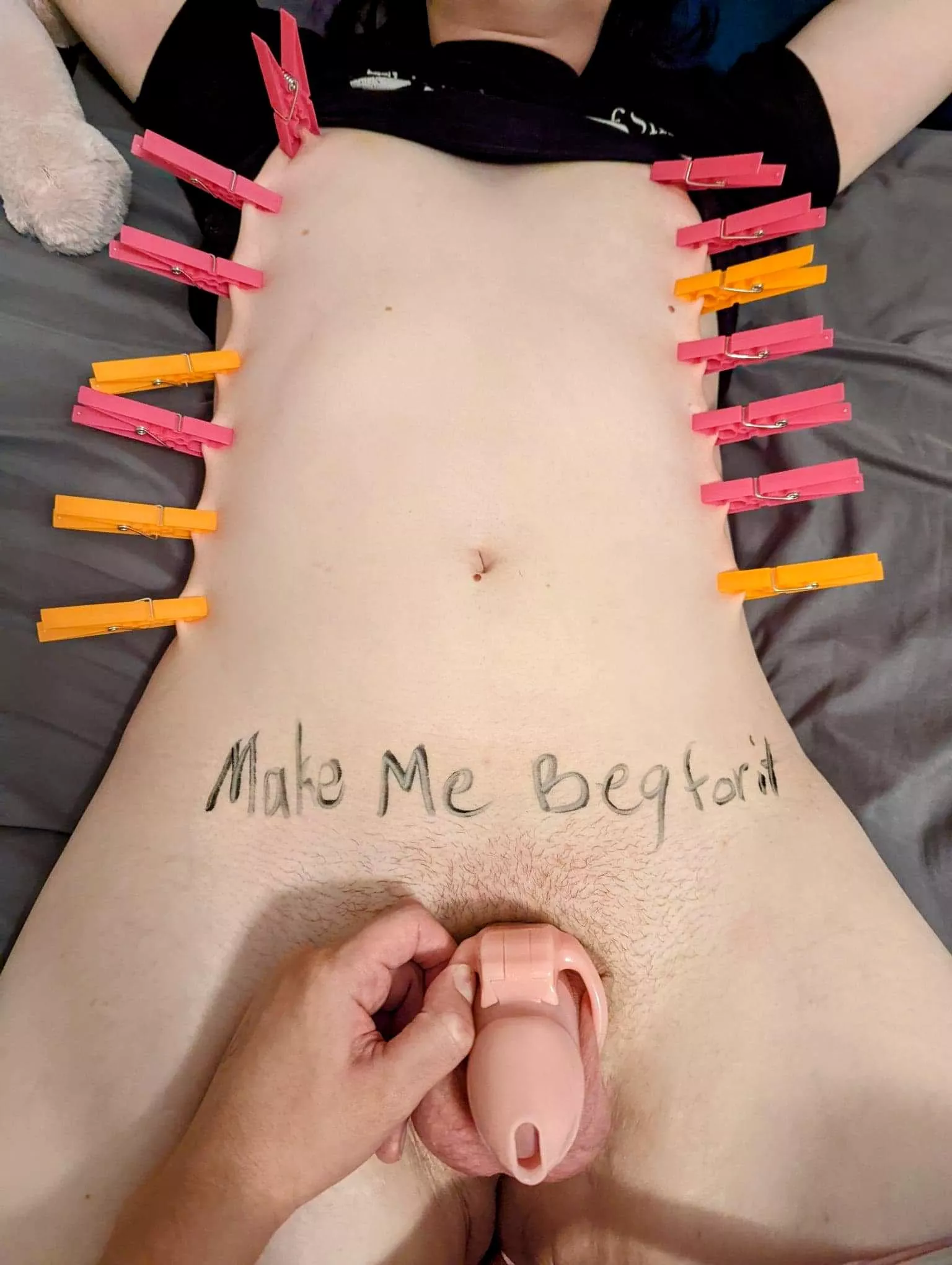 Do you think I begged for the cage or the pins to come off first?