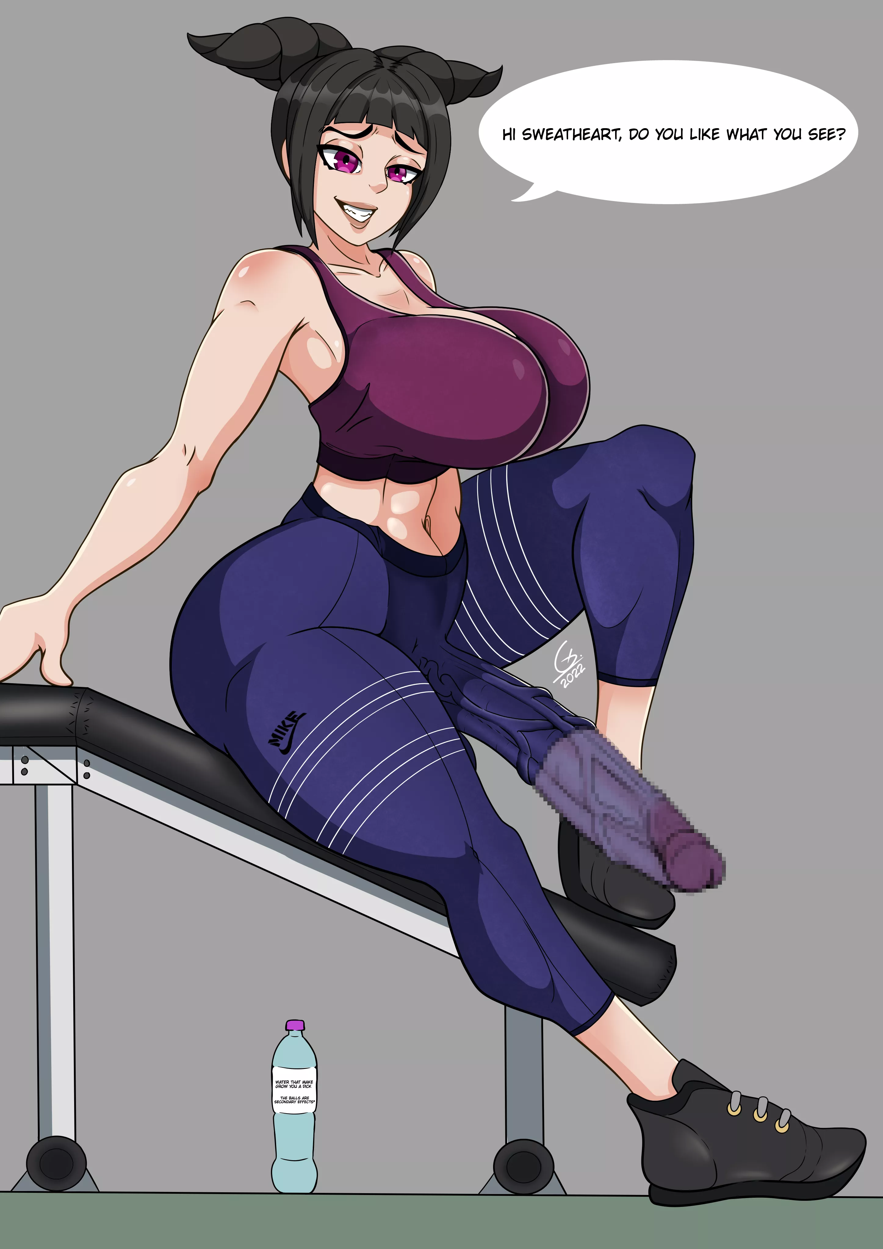 Crazy big cock on futa.