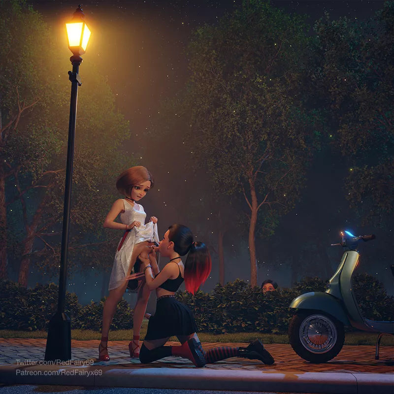 Futa couple getting naughty on the street (by Red Fairy)