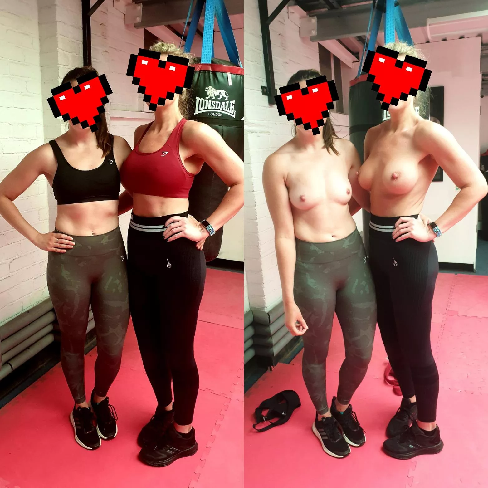 Gymwives (f)irst reddit post together, progress pic day turned into a (f)un on/off!