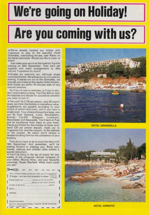 We're going on holiday! Are you coming with us? (H&E, June 1981) - Yugoslavia (Rabac, Croatia)