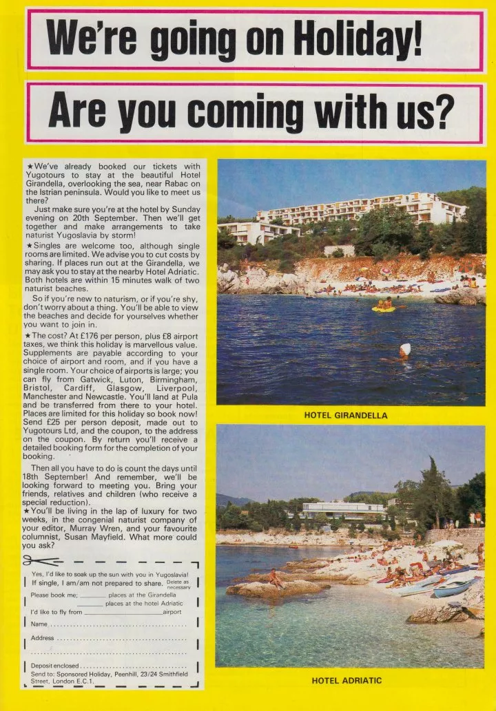 We're going on holiday! Are you coming with us? (H&E, June 1981) - Yugoslavia (Rabac, Croatia)