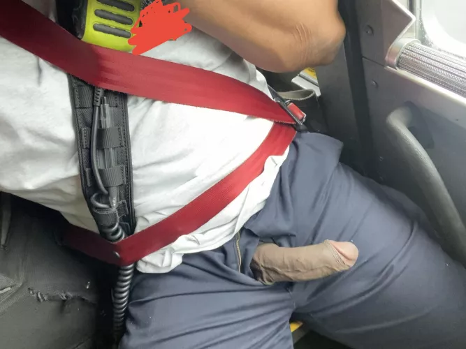 Uniformed and on the truck ready for action