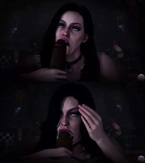 Yennefer getting friendly with some guards (WeebSfm)