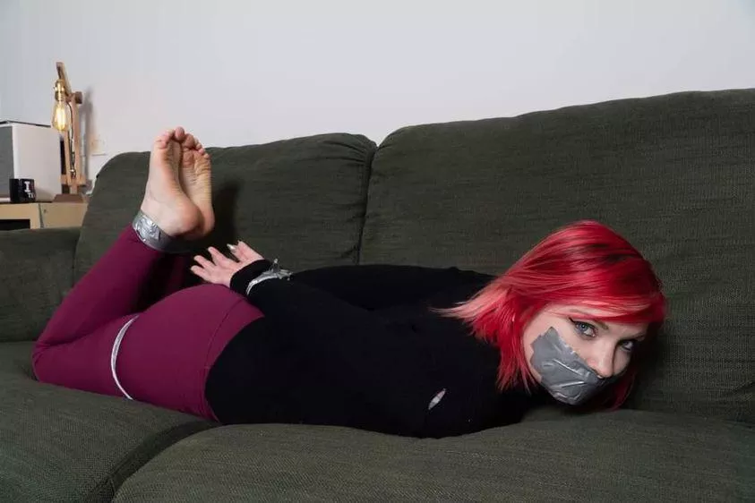 From a set a few months ago! Taped mouth & bare feet!