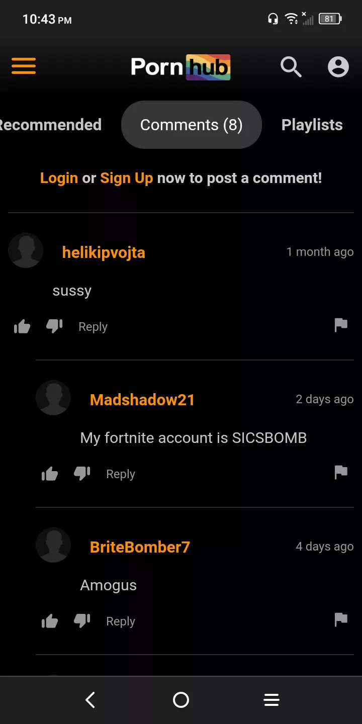 I go to pornhub to jerk off and laugh at funny comments. Wtf is this? Really this is what we're doing now?