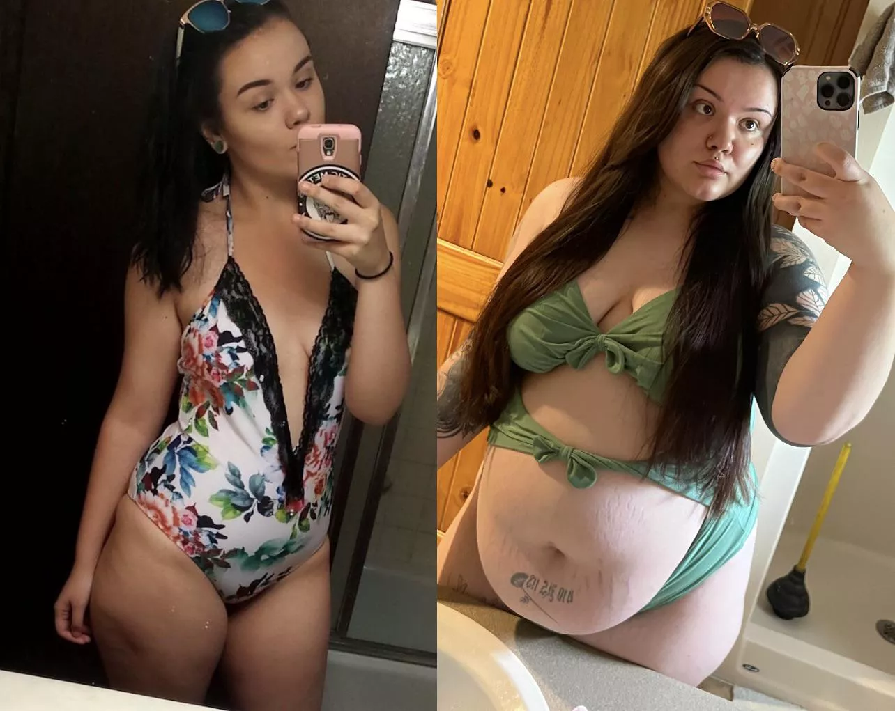 The evolution of my one piece swim suits. Things sure have changed 😅