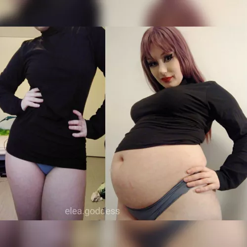 You can see how proud I am of this plump tummy I've grown