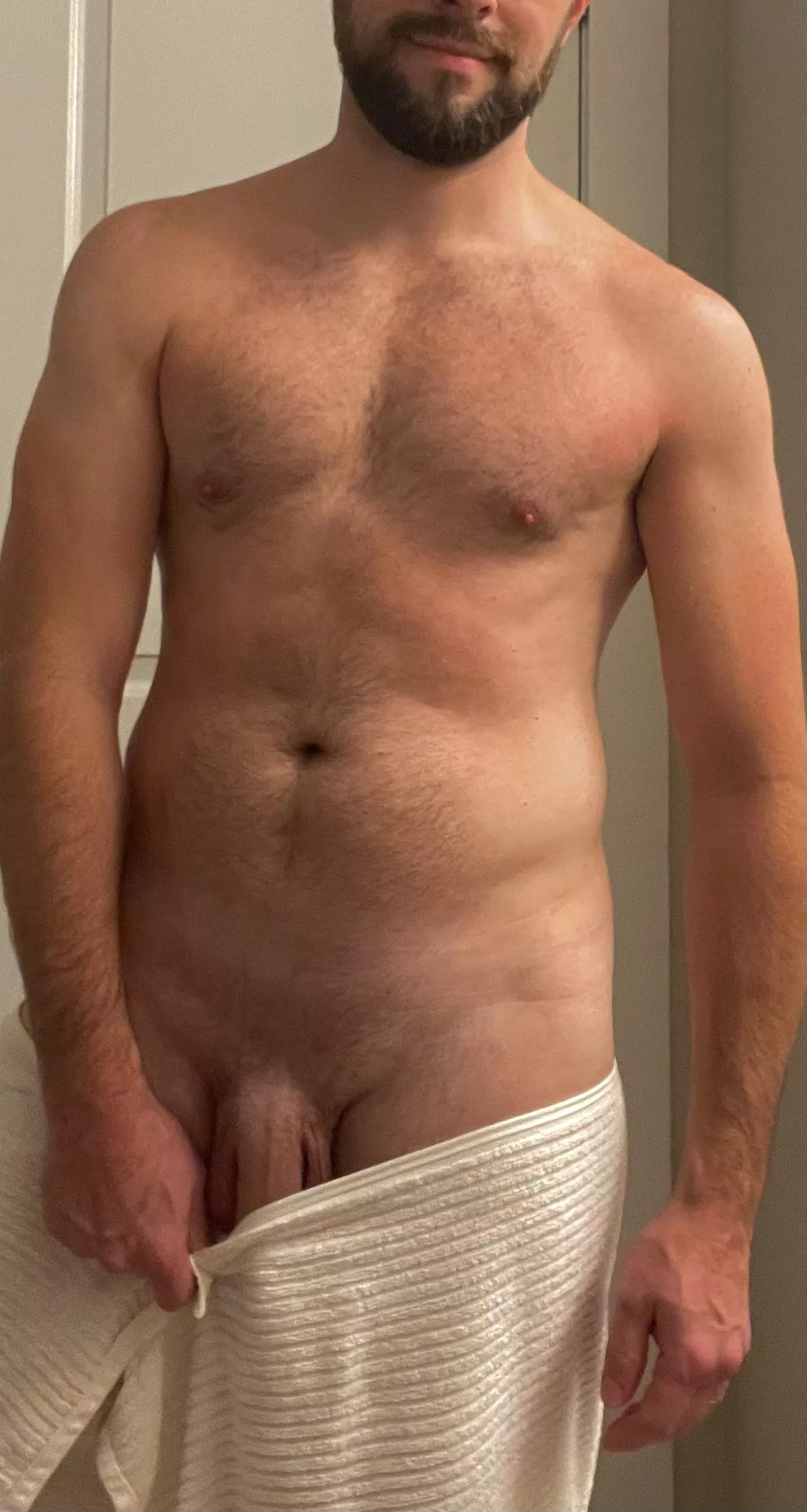 Fresh out of the shower. If you wanna see whats underneath check out my profile pics ;)