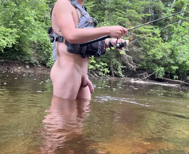 Naked fishing! 🎣