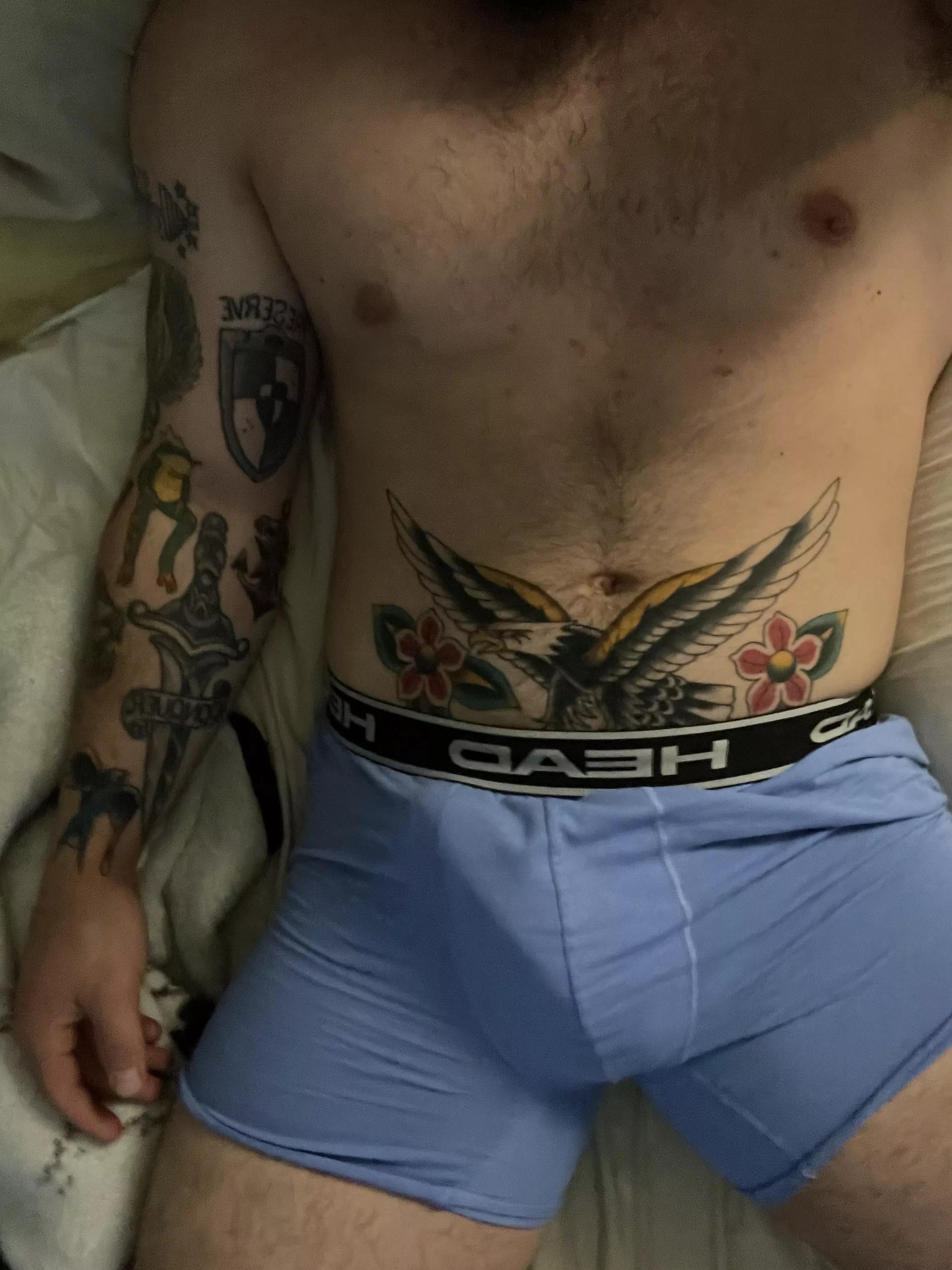 I normally sleep nude but I just really love the way these boxers make my cock look. What do you think? On or off?