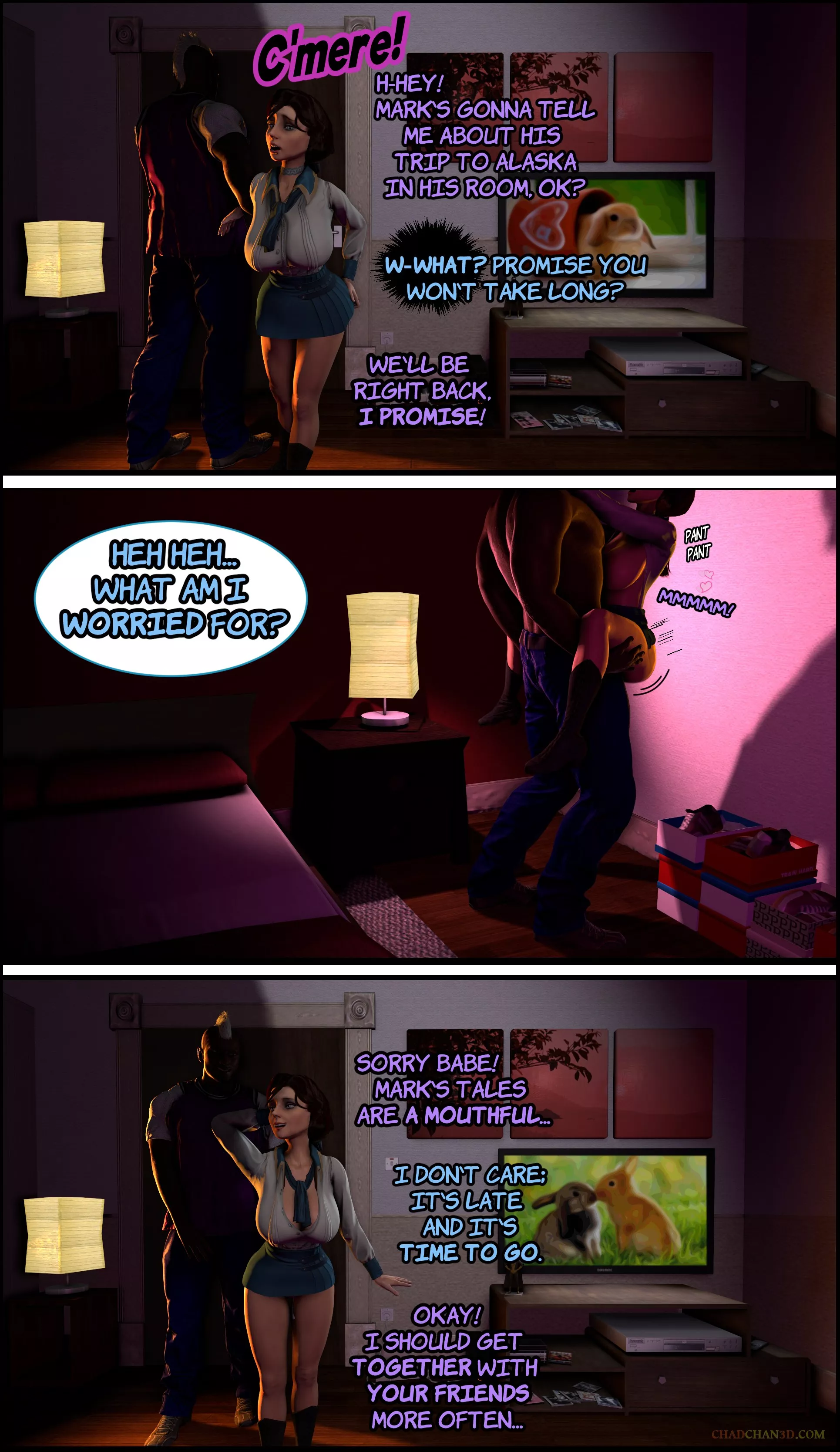 Elizabeth visits a black man's bedroom in front of her boyfriend... (ChadChan3D) [Bioshock]