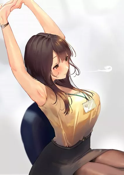 stretching at work (@luv__0000)