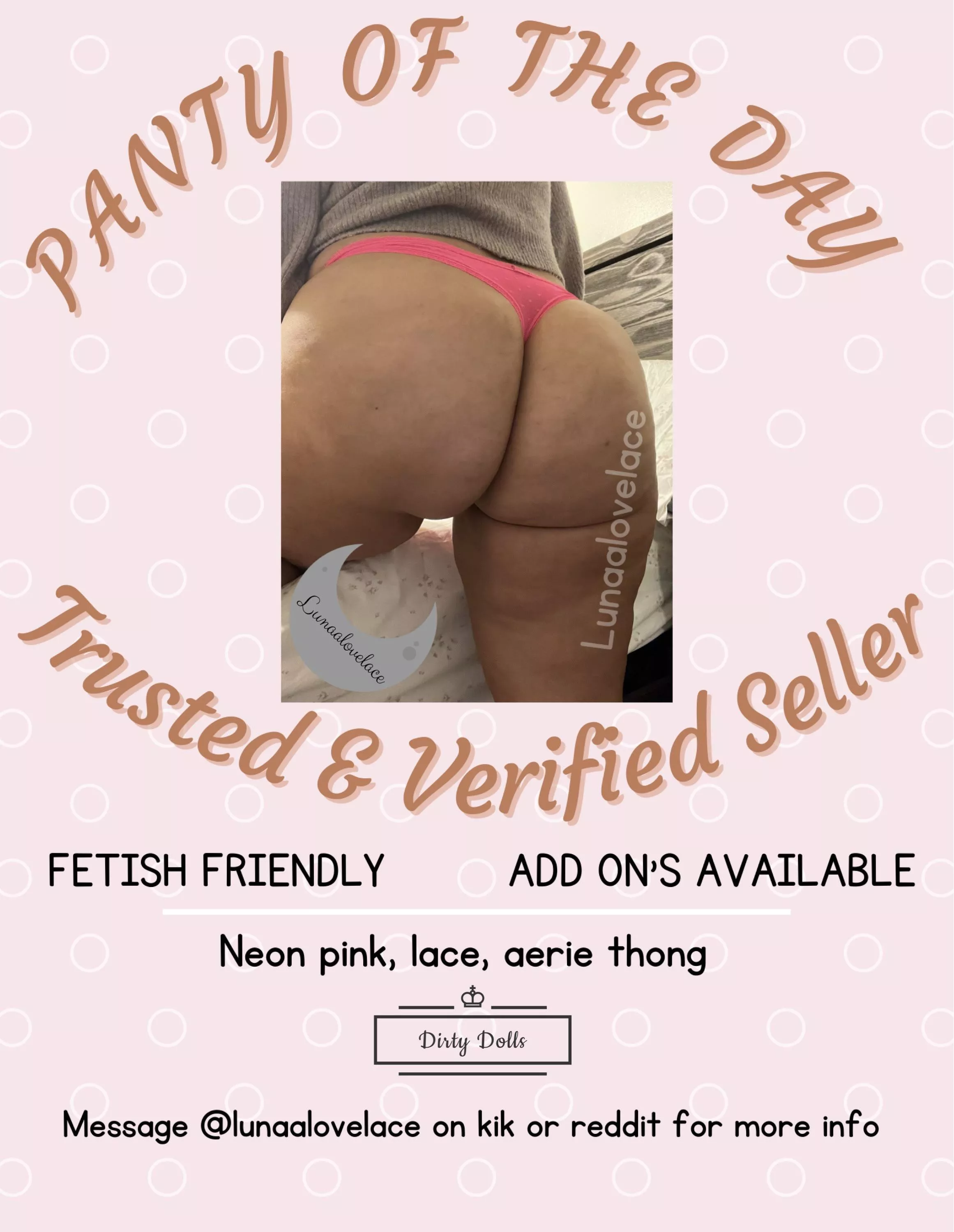 ✨Panty of the day✨ orgasms/workout/long work shift/ FETISH FRIENDLY/ add ons available 💞 [US] discrete packaging/ships next day [PTY] [SELLING] Message my kik @lunaalovelace for more info