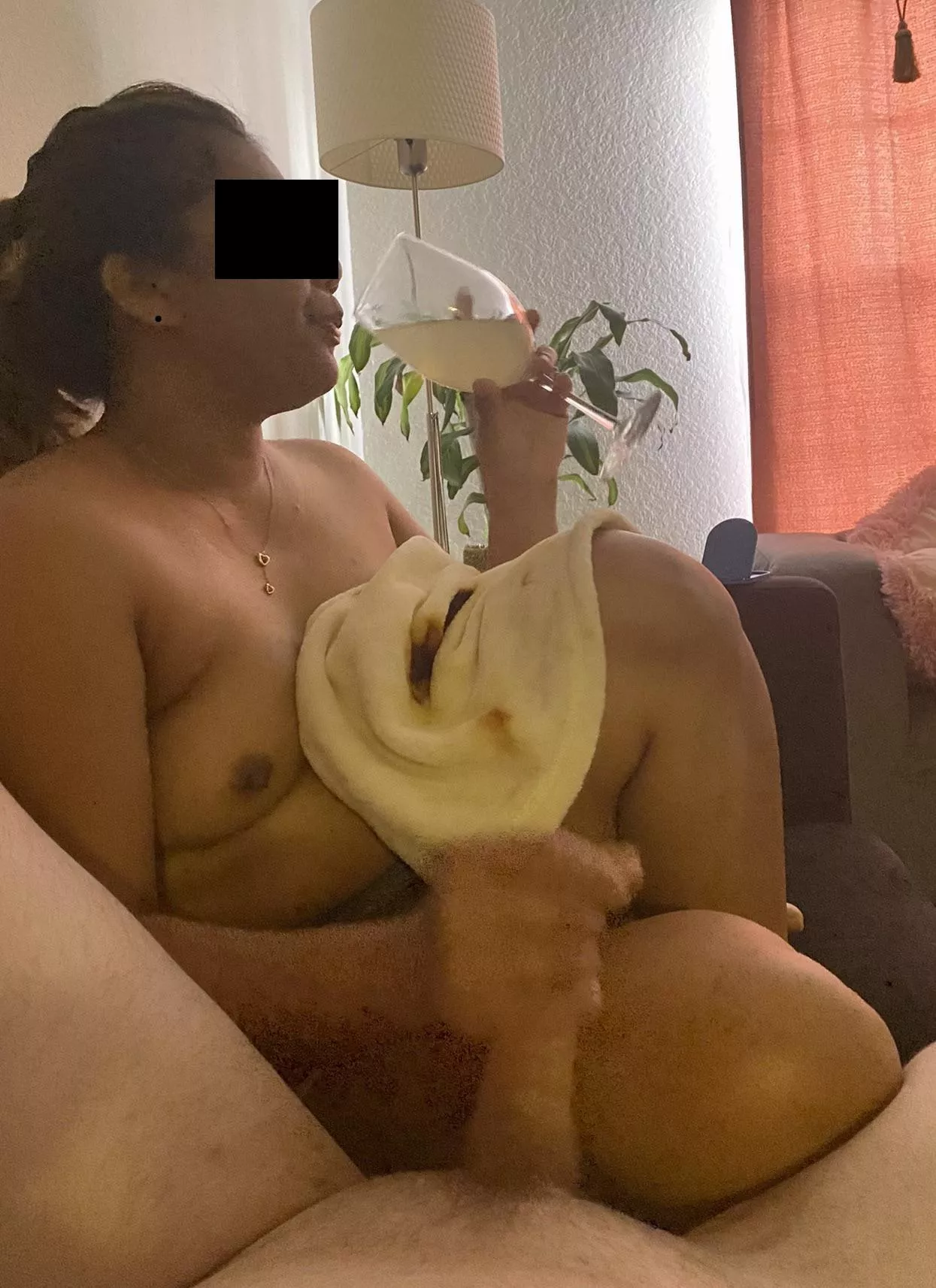 At least she’s nice enough to tug it while watching tv