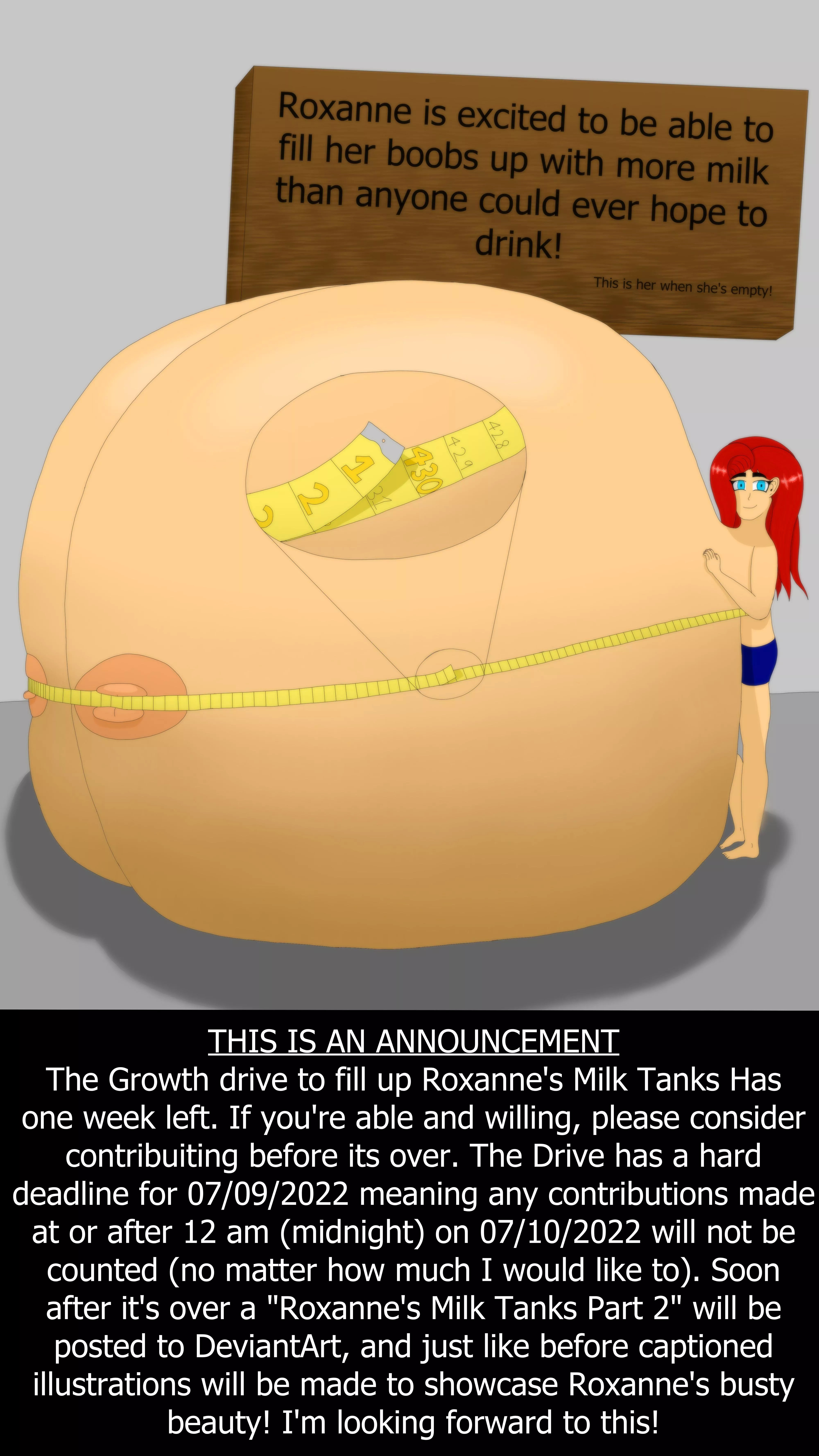 Roxanne’s growth drive - 1 week warning.