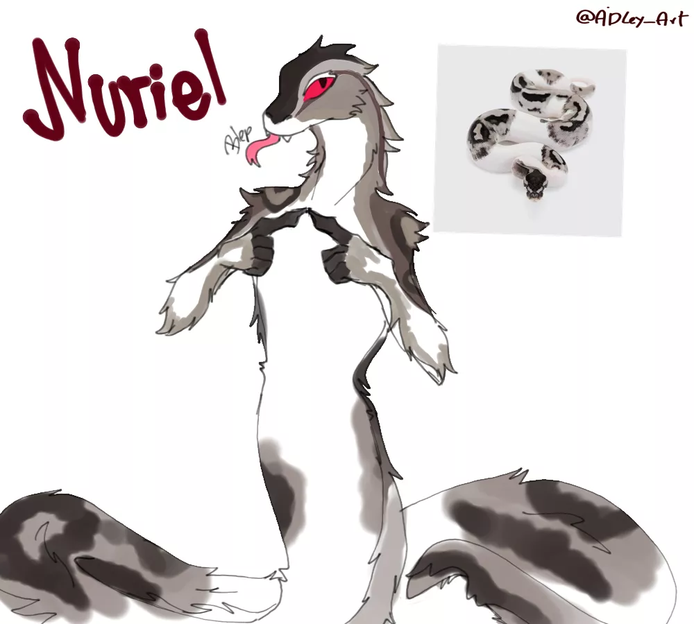 fluffy snake moment🐍 (draw made for me ^^)