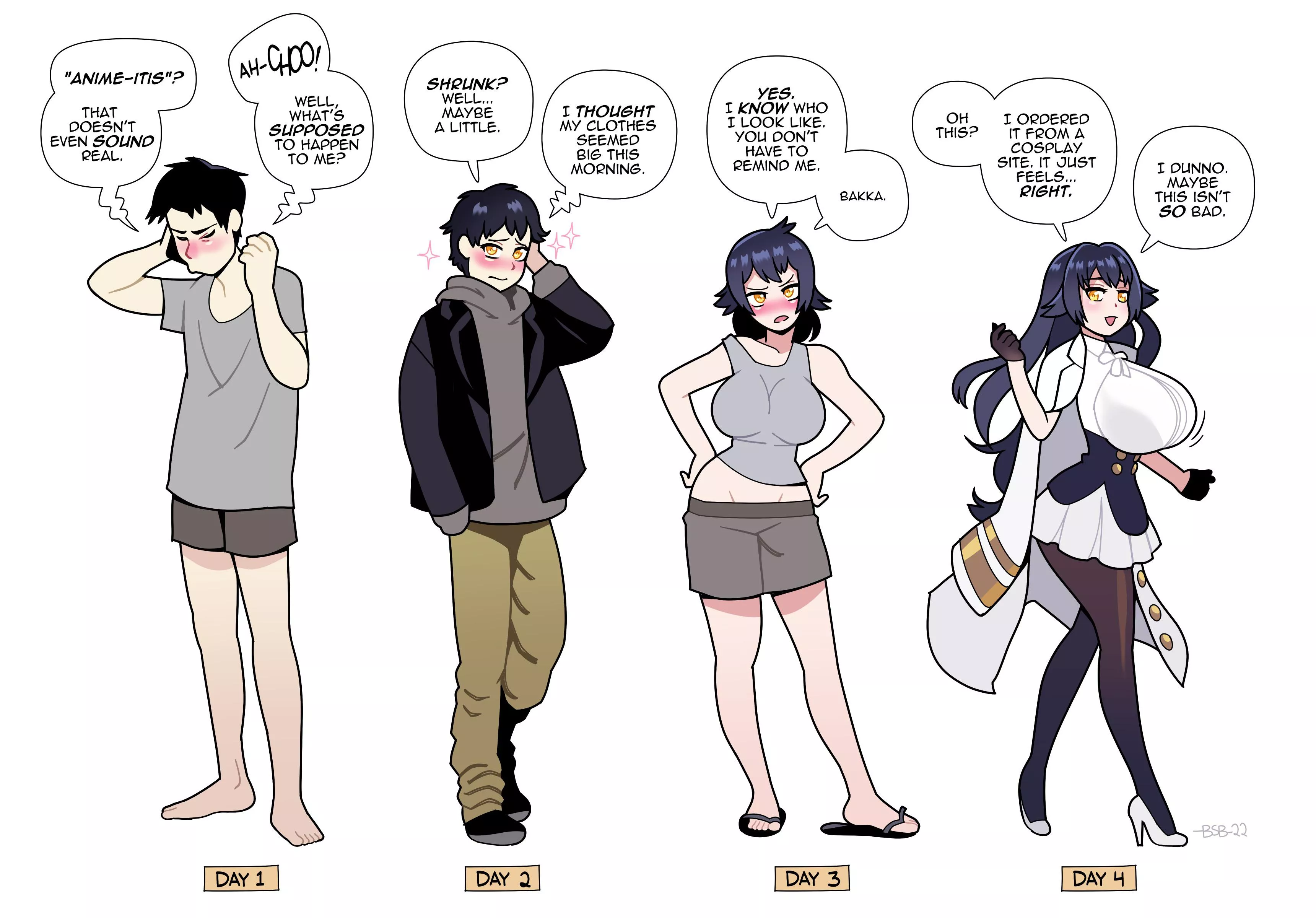 Catching Anime-itis (TGTF; Twinning, Anime) (Azur Lane) by Blackshirtboy