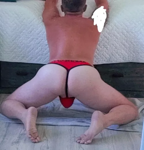 Loving my new Andrew Christian thong! What would you do if you saw me like this in your bed?