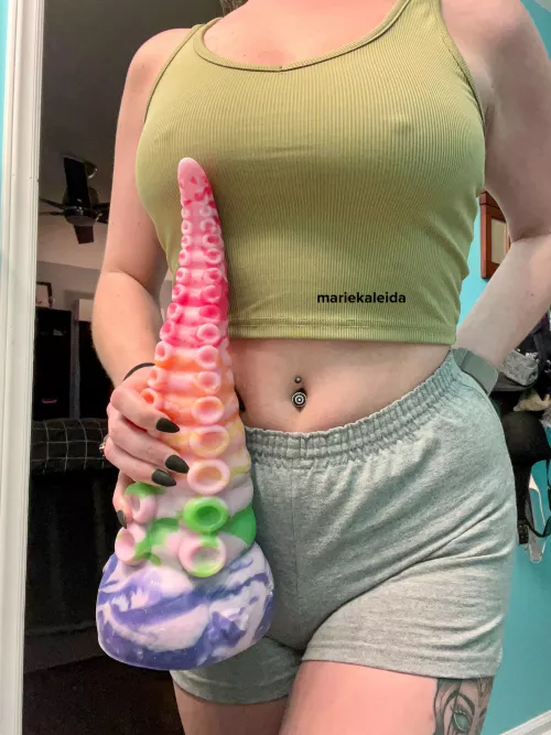 Petite mom v. Huge tentacle, how far do you think I can go?