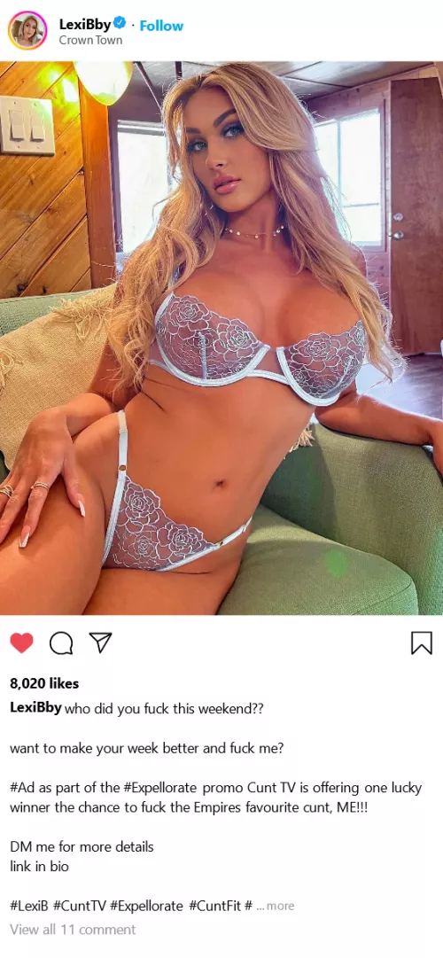 (cuntagram) @LexiBby - #Ad want to fuck me??? dm for details