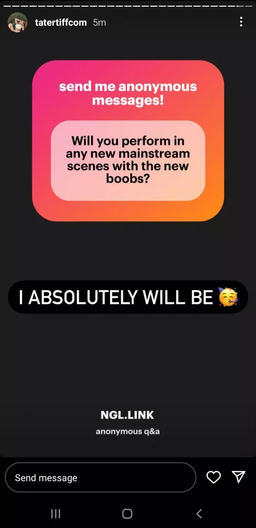 I hope she follows through with more mainstream content!