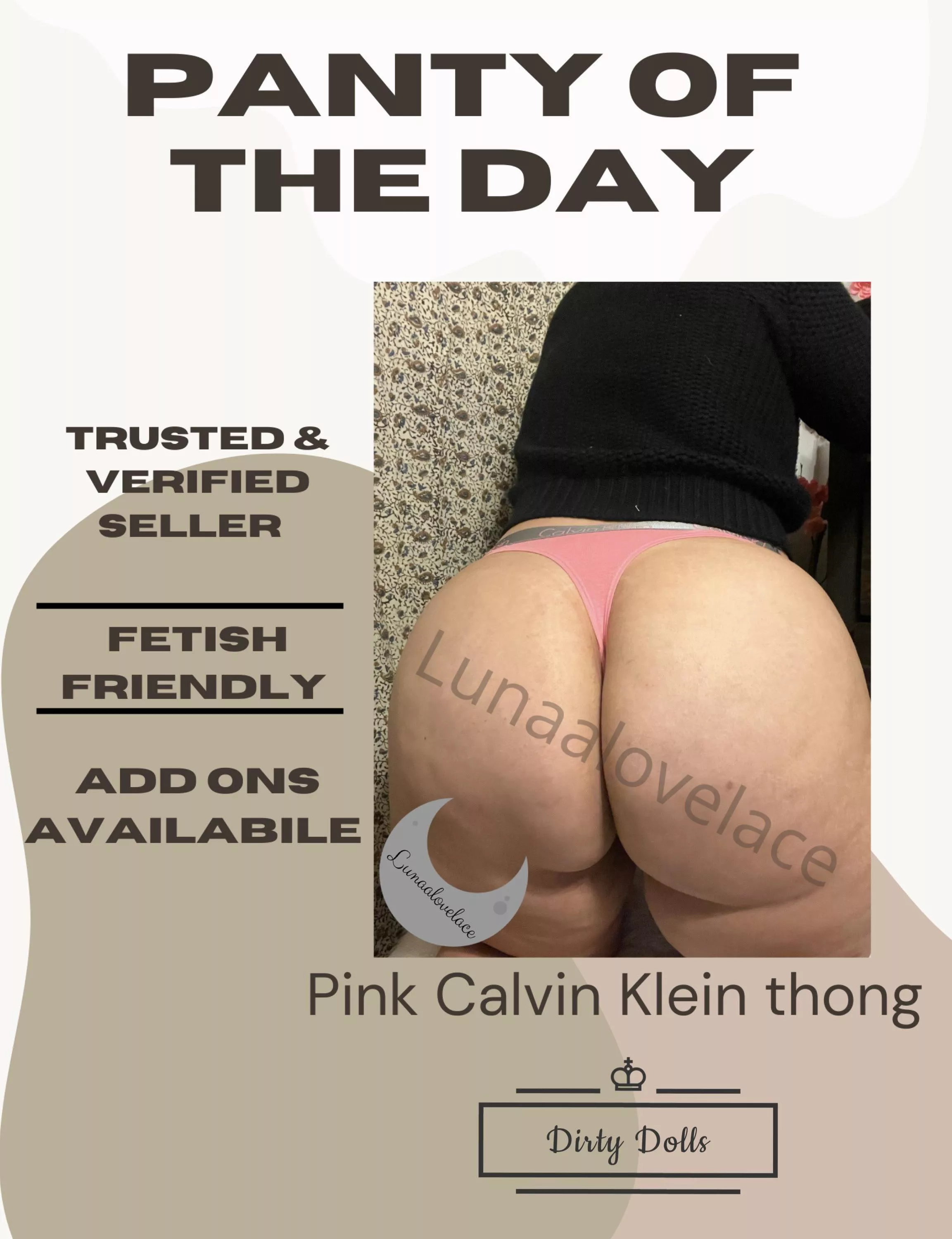 ✨Panty of the day✨ orgasms/workout/long work shift/ FETISH FRIENDLY/ add ons available 💞 [US] discrete packaging/ships next day [PTY] [SELLING] Message my kik @lunaalovelace for more info