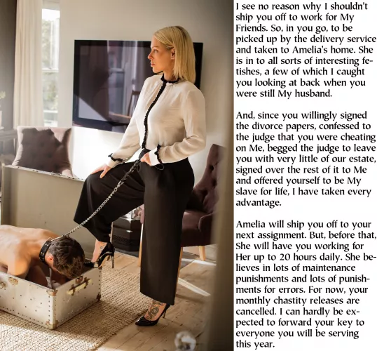 Sealed in a trunk, no idea what is in store for him, no idea how the next person will use him, a new life of heaven or hell.