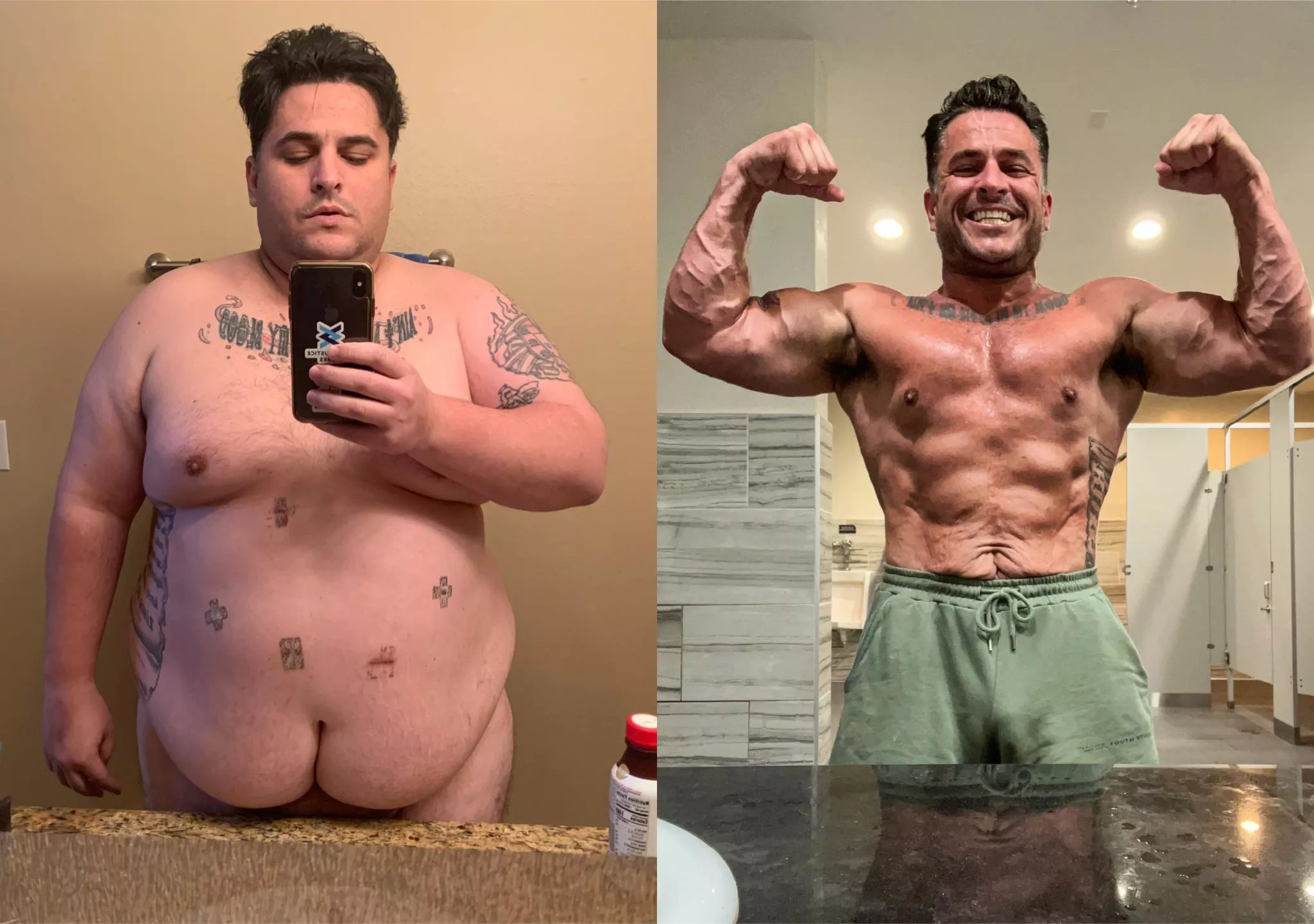 38 [m] 410 lbs to 203 11% bf! Celebrated turning 38 with a morning pump and feeling younger, healthier, and better than ever!