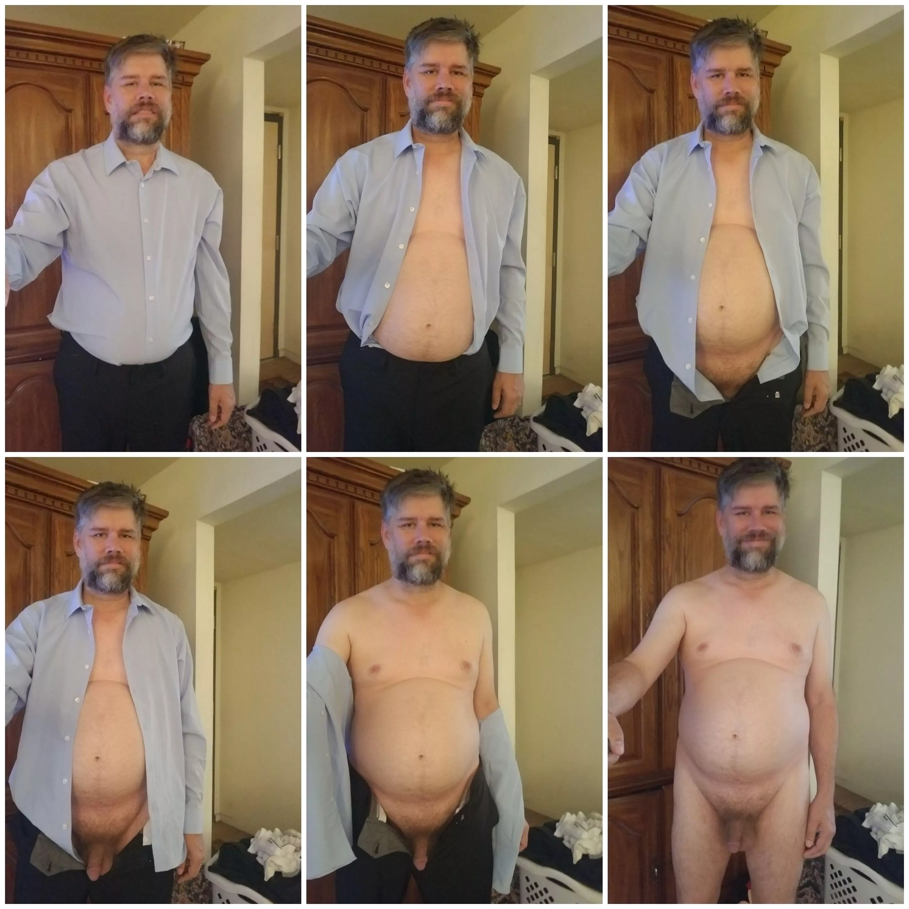 Trying on new clothes