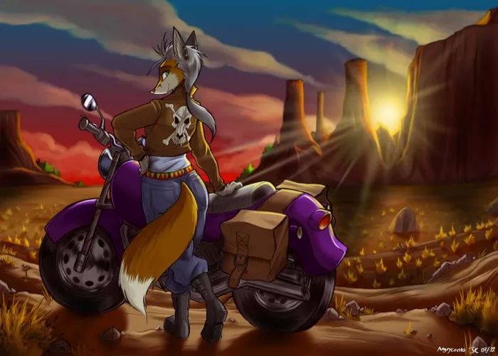 Biker Vixen (art by me)