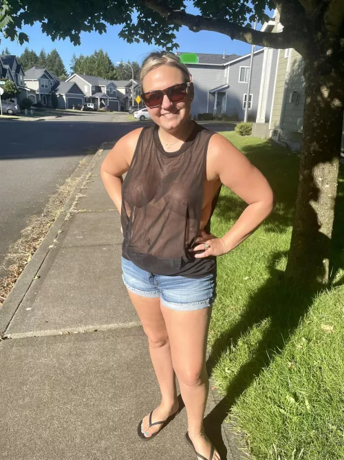 Just walking around the neighborhood letting all the other men enjoy a little show. 🤷🏼‍♀️💋