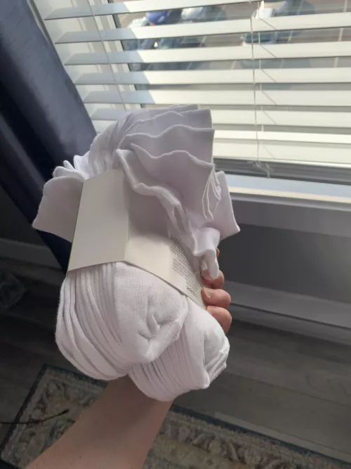 Just got a fresh pack of white ankle socks. Who should I dirty them for? 🐾