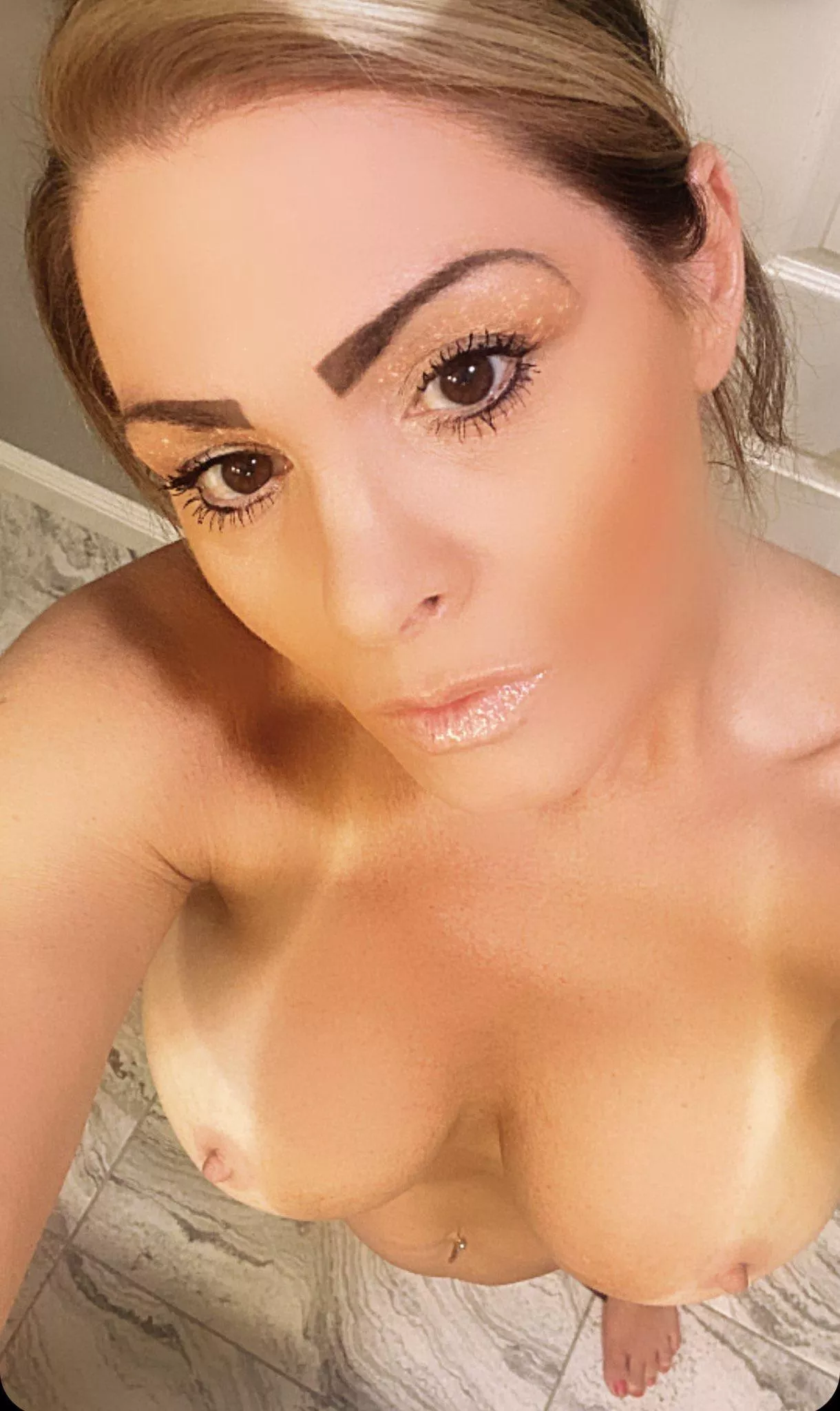 Start at my mom boobies and work your way down. 40 w 3 kids