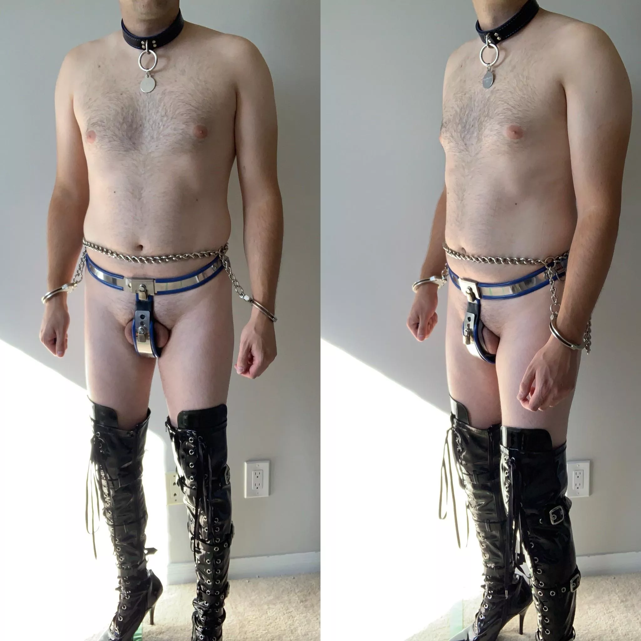 Little locked and cuffed up but loving it! 🔒🔒⛓⛓