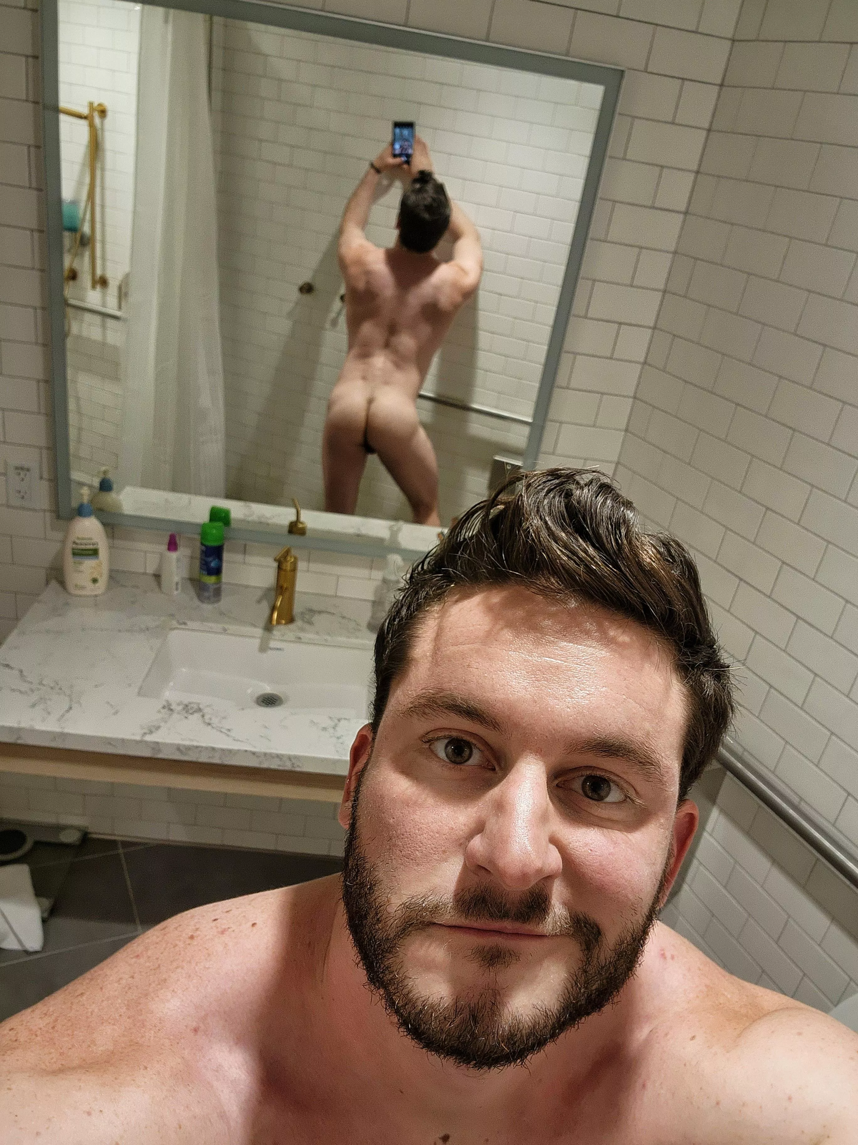 Will anyone join me in the private office shower?