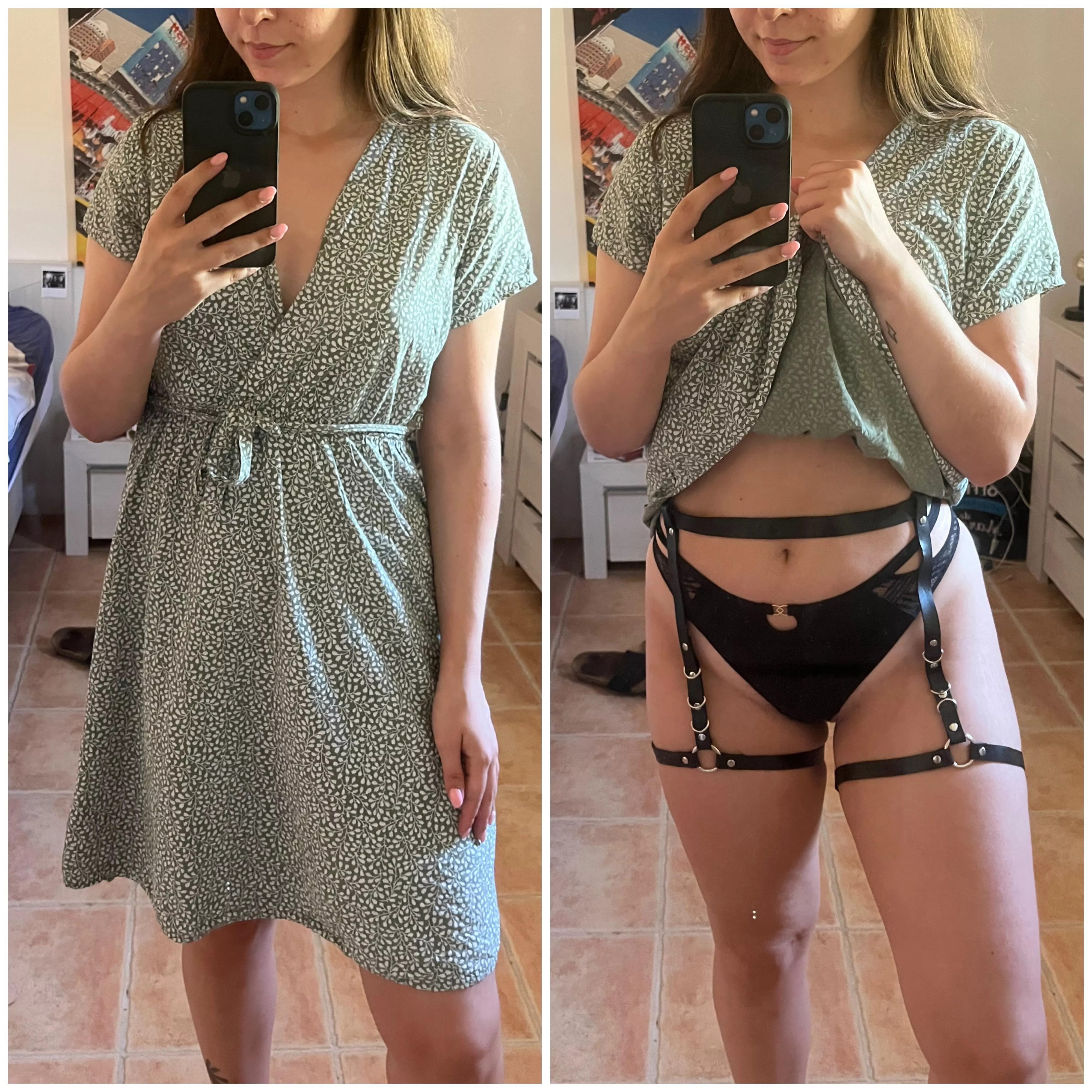 If only the neighbours knew what was under my dress when I said Hi this morning 😈