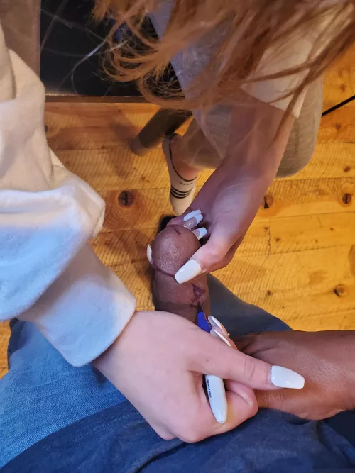 Phone died, so I had her write her name & number here.