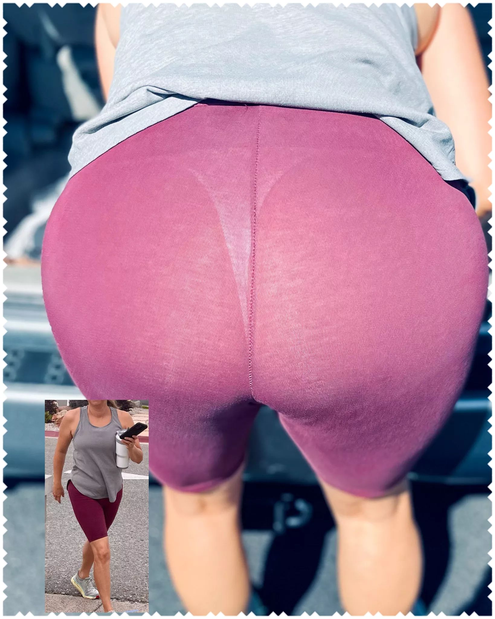 Today I decided to wear a WHITE THONG to the gym. My version of business in the front fun in the back 😀