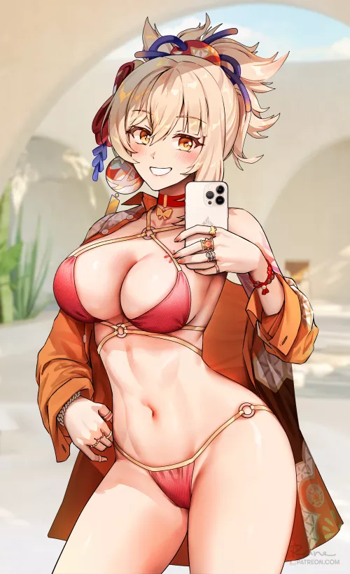 Yoimiya Bikini Selfie (FoxyReine) [Genshin Impact]