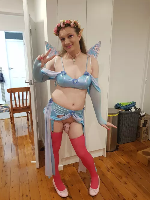 Went to a fey themed play party as a sissy fairy! How do you like my outfit?