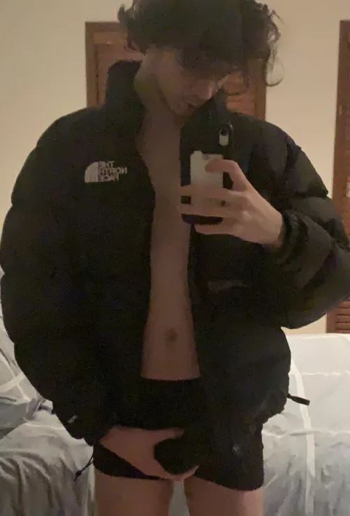 i’m enjoying having a hot puffer jacket, maybe you should enjoy it with me ;)