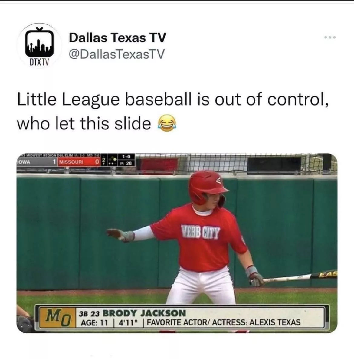 Even the little league sluggers know what’s up lol