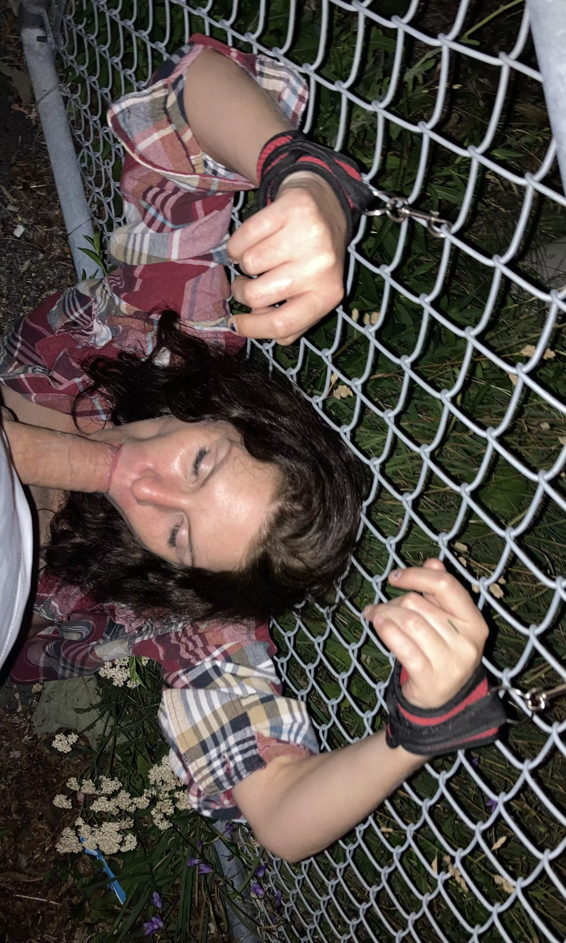 Marched down a busy street in a g-string and open shirt, tits exposed, then bound forced to suck cock until some guy in a truck got too creepy.