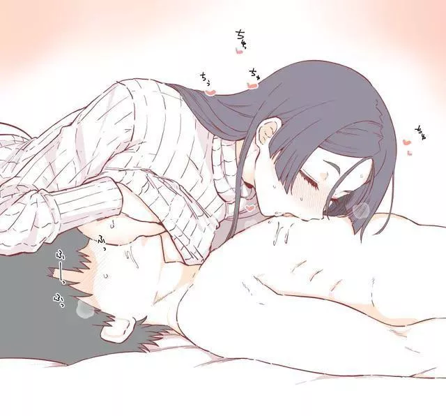 When mommy is kind enough to take care of you while suckling on her tits✨