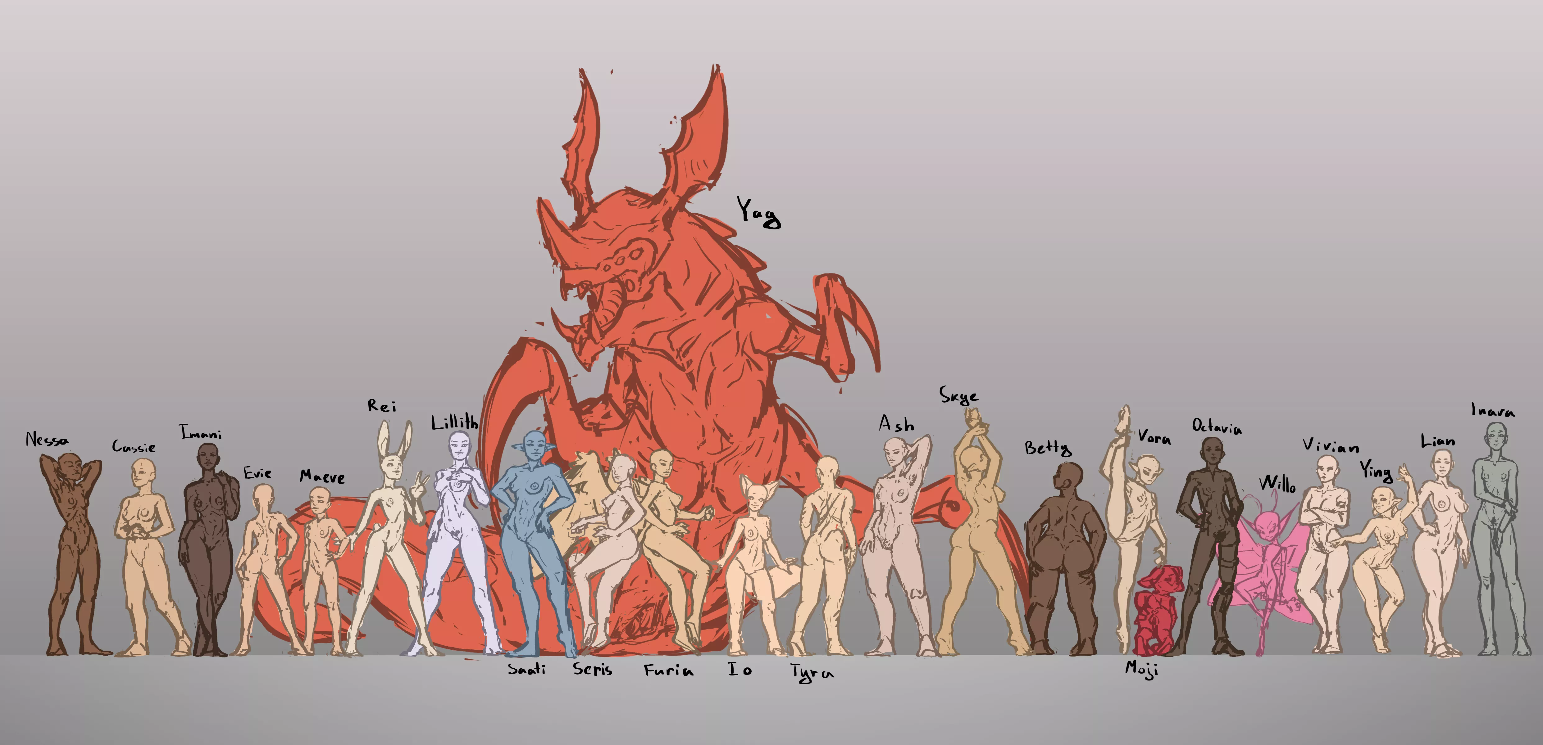 I'm going to draw every single female champ. Wish me luck xD