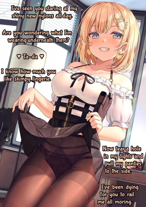 Teasing Coworker [Gender Neutral POV] [Pantyhose]