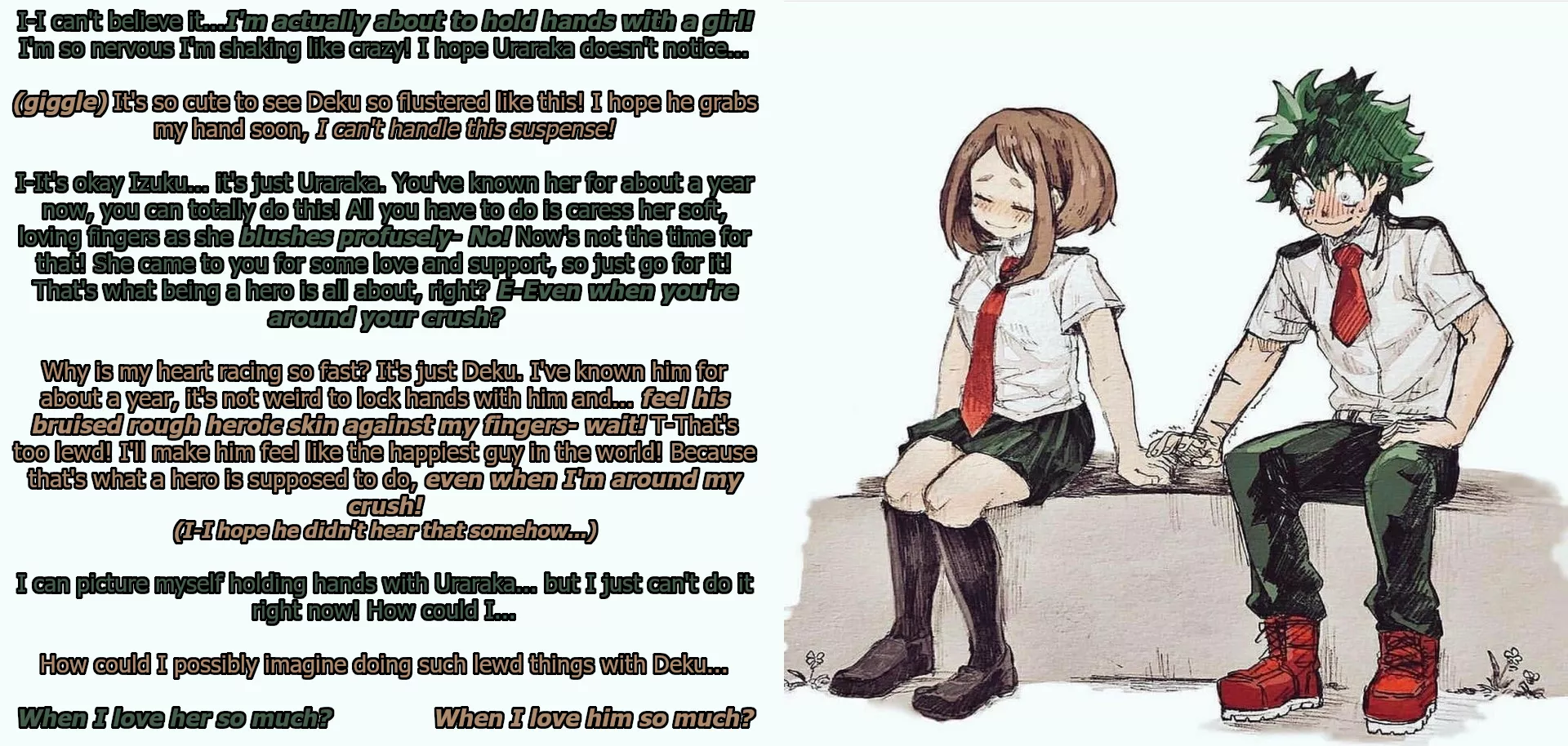 Izuku and Uraraka Get Lewd Together [Degenerate] [Public Sex] [Handholding]