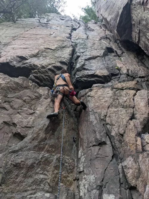 I climbed Birthday Crack for my birthday in my birthday suit