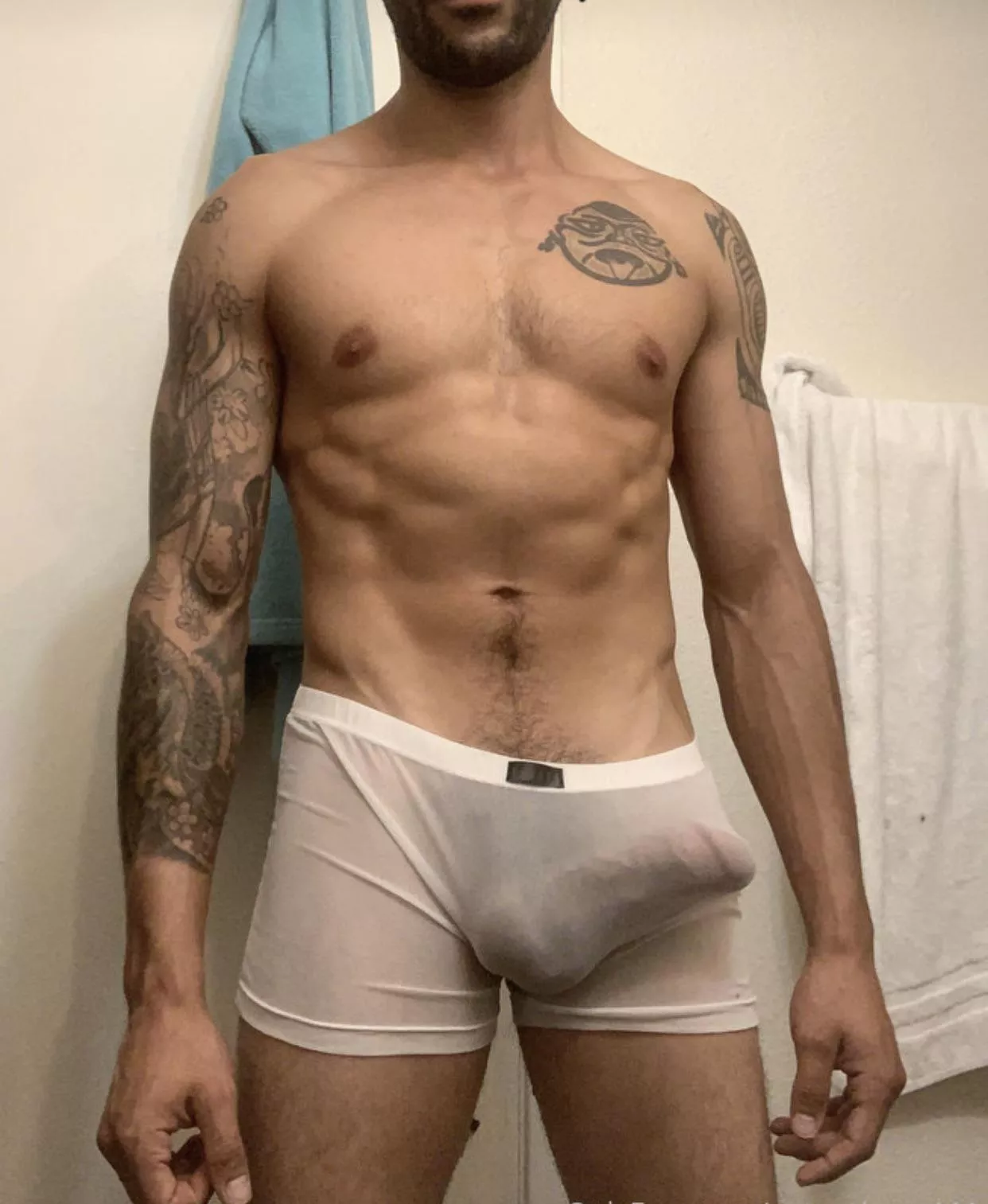 Here’s my massive cock in sheer briefs. Do you approve?? 🙃